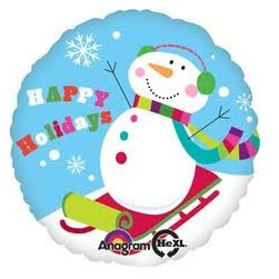 Christmas Joyful Snowman Mylar Balloon